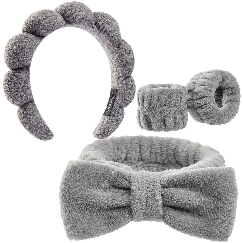 Ztomine Store Headbands for Women - Spa Headband and Wristband Set - Headband for Washing Face,Facial Mask,Makeup and Skin Care,Gifts for Women and Teen Girl Gifts Trendy Stuff - Image 1